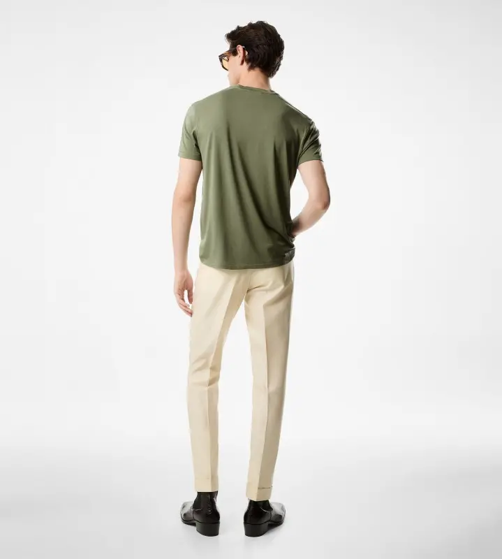 LYOCELL COTTON CREW T-SHIRT PALE ARMY online